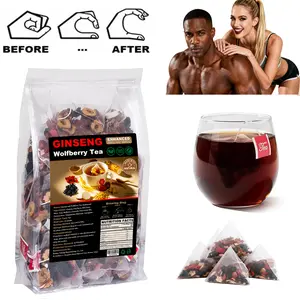 Men's Vitality Kidney Tea Chinese Herbal Ginseng & Maca Ten Treasure Formula 60 Bags Boost Energy Restore Power Confidence Daily Beverage Detox Tea Bags