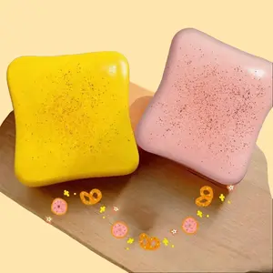 Toast Bread Squishy Toy - Novel Soft Squeeze Tool Sticky Slow Rebound Wet Texture Stress Relief Fidgeting DIY Stress Relief Sensory Fidget Toy for Stress Relief Model Anytime Anywhere Relief Stress