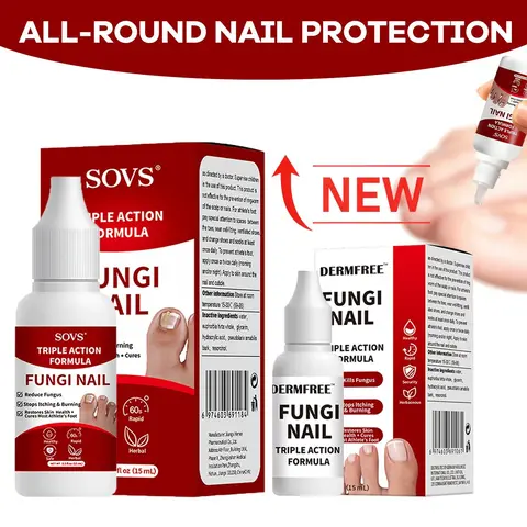 SOVS Toenail Fungus Treatment Extra Strength Antifungal Solution, Triple Action Formula Nailgrowthoil for Damaged Nails Multi-Purpose Nail Repair, Improve Rough, Fragile and Easily Broken Nails, 0.5 Fl Oz  #SohoChic#tiktokshopbacktoschool