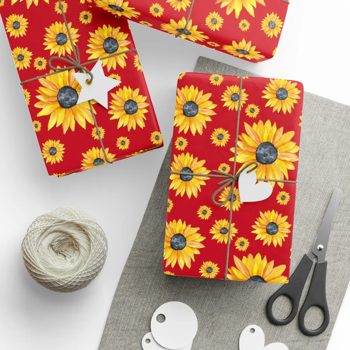 Red Sunflowers Wrapping Papers