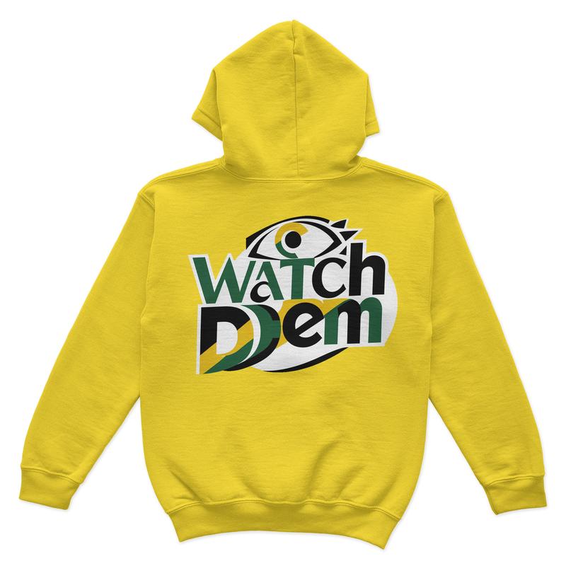 Watch Dem Hoodies Fitted Long Sleeve Casual Winter Medium Length Bright Yellow Full Zip Closure Versatile Everyday Wear