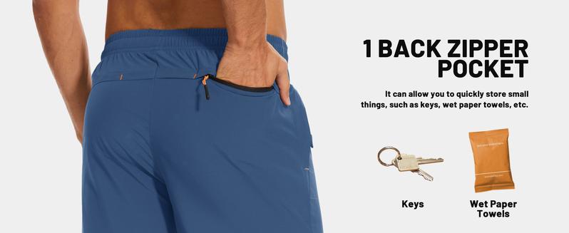 MAGCOMSEN 2/3 Pack Men's Hiking Shorts 9" Quick Dry Athletic Shorts with Zipper Pockets for Gym Workout Basketball Running Outdoorfun FallFreshness