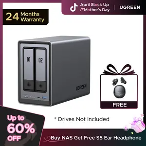 UGREEN NASync DXP2800 2-Bay Desktop NAS, Intel N100 Quad-core CPU, 8GB DDR5 RAM, 2.5GbE, 2 * M.2 NVMe Slots, 4K HDMI, Network Attached Storage (Diskless),tiktokshopstockup,mothersdaygift