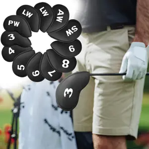 Golf Iron Head Covers Neoprene Hook and Loop Design Value 12-Piece Set for Men Women, Lightweight Headcover for Irons Soft Protection in Blue Black Pink