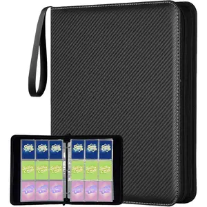 9 Pocket Trading Card Binder, Holds 1080 Cards with 60 Removable Double-Sided Sleeves, Premium Zipper Top Loader Card Collection Album, PU Card Folder Holder for MTG, TCG, Baseball, Sports Cards