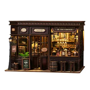 Corner Tavern DIY3d 3D Assembled Building Cabin Unisex 3D Assembled Design for Corner Placement Unique Building Experience