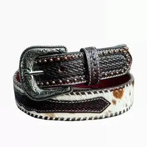 COWHIDE Leather Belt, 100% Genuine Full Grain Cowhide Belts for Men and Women, Genuine Cowhide Belts for Cowboys, Cowgirls, Chicago Screw On