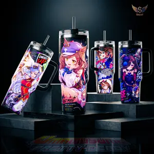 [Collection] Uma Musume Gold Ship Tokai Teio Rice Shower Matikane Tannhauser Gothic Dream 40 20 oz Insulated Cup With Straw Handle Stainless Steel Keeps Drinks Hot Cold 12H+ Dark Aesthetic Anime Lover Collectible Gif