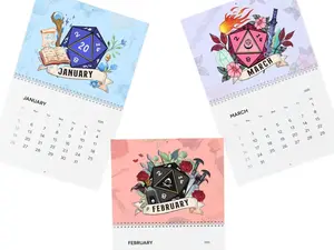 DND CALENDAR 2026, Dungeons Dragons Wall Calendar, DnD Christmas Gift Home Decor 2026 Calendar
