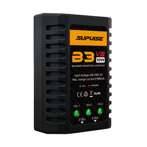 SUPULSE LiPo Battery Charger 2S-3S RC Balance Charger AC 7.4-11.1V 10W Upgrade Version Compact Lipo Charger for XHR Plug Battery(B3V2)