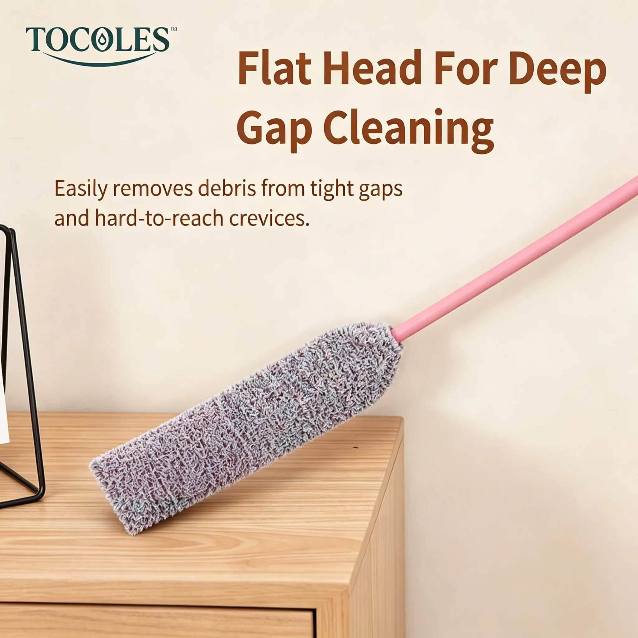 Electrostatic Duster, Flexible Microfiber Gap Cleaner with Bendable Head for Hard-to-Reach Areas, Lint-Free Mop for Under Bed & Sofa