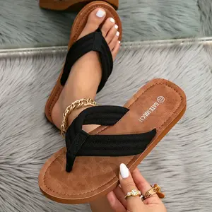 Ladies' New Spring And Summer Collection Features Stylish And Casual European And Japanese Fashion, with Simple And Unique Lightweight Breathable Open-Toe Flat Sandals Available in Black, Brown, And White. These Elegant And Comfortable Sandals Are P