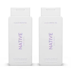 Native Body Wash Contains Derived Ingredients | For Women & Men, Sulfate, Paraben, & Dye Free Leaving Skin Soft and Hydrating | Lilac & White Tea 18 oz - 2 Pk