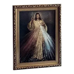 Divina Misericordia 9"x11" CUADRO Full Body Picture Frame Cushioned Tela Texture Tapestry Acolchonado Brand New Religious Decor Cloth Divine Mercy