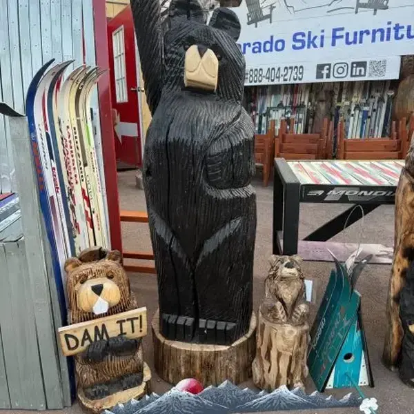 Large Carved Wooden Bears 36″