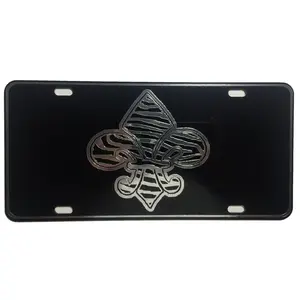 CustoMonsterDesigns Fleur De Lis Zebra Fleur De Lis Heavy Duty Aluminum License Plate