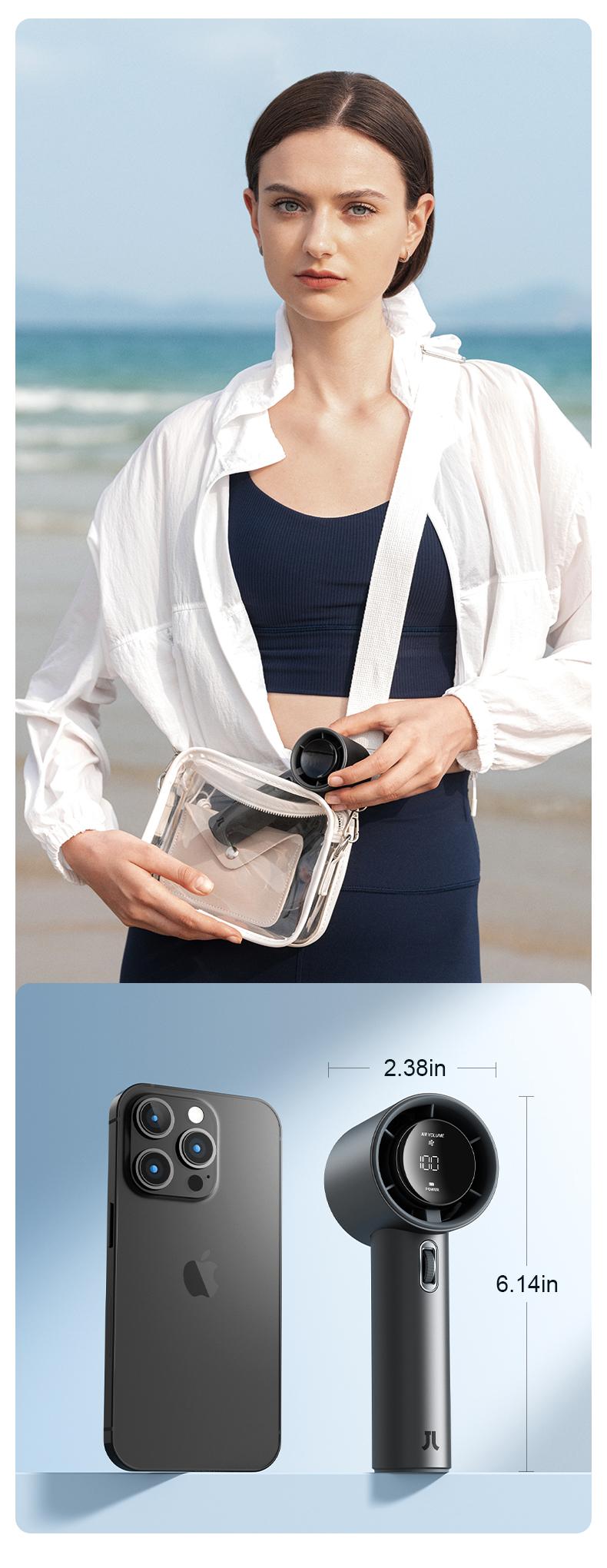 JISULIFE Handheld Fan Pro1S - 5000mAh Battery, 9m/s Wind Speed, Digital Display, USB Rechargeable, Portable Fan for Travel & Outdoor, Gifts for Women Men, Brushless Motor, 15000 RPM, 3-15 Hours Cooling JISULIFE Handheld Fan Pro1S - 5000mAh Battery, 9m/s Wind Speed, Digital Display, USB Rechargeable, Portable Fan for Travel & Outdoor, Gifts for Women Men, Brushless Motor, 15000 RPM, 3-15 Hours Cooling