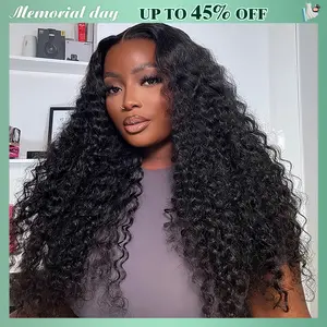 [26‘’ Deep Wave=$149] Tahikie 13x6 Deep Wave Curly Wigs Human Hair Pre Plucked Pre Cut HD Lace Wigs Ready And Go 7x6 Glueless With Drawstring One-Step 13x6 Frontal Lace Curly Wave/ Body Wave/ Kinky Curly / Water Wave Natural Hairline#tiktokshopmemorialday