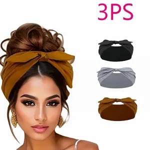 Set of 3 Solid Color Wide Hairbands, Casual Style Safety Accessories, Daily Wear Headwear, Comfortable and Stylish Hair Bands, Headband Set, Hair Bows Headbands