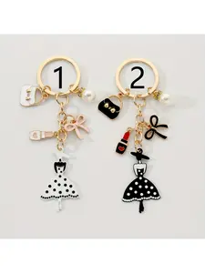 1pc, Modern Lipstick Bag, Keychain, Cute Retro Keychain, Ring, Wallet Bag, Backpack, Charming Earplugs, Box Lid Additions