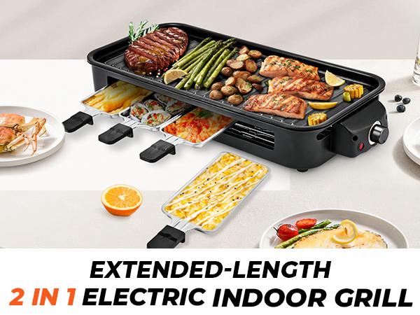 Pukomc Corded 2-in-1 Electric Indoor Nonstick Grill & Pan - 1800W Smokeless, Temperature Control, Removable Non-Stick Plate, Grill Net, Dishwasher Safe Compact Kitchen Appliance for Couples, Healthy Meals, Family Fun, Kitchen Supplies Pukomc Corded 2-in-1 Electric Indoor Nonstick Grill & Pan - 1800W Smokeless, Temperature Control, Removable Non-Stick Plate, Grill Net, Dishwasher Safe Compact Kitchen Appliance for Couples, Healthy Meals, Family Fun, Kitchen Supplies