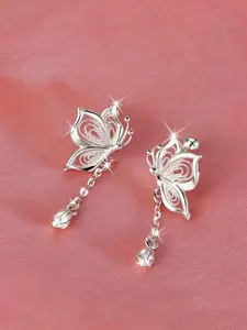925 Sterling Silver Butterfly Hollow Out Fringe Earrings, Simple and Versatile, Perfect for Daily Wear and Parties