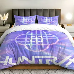 3PCS Duvet Cover Set, 1 Duvet+2 Pillowcases(Without filler), Galaxy Modern Abstract Symbol Design theme, Christmas bedding set, Purple Bedding Comfortable Suitable for decoration Bedroom, Guest Room, Hotel Room, Dormitory.