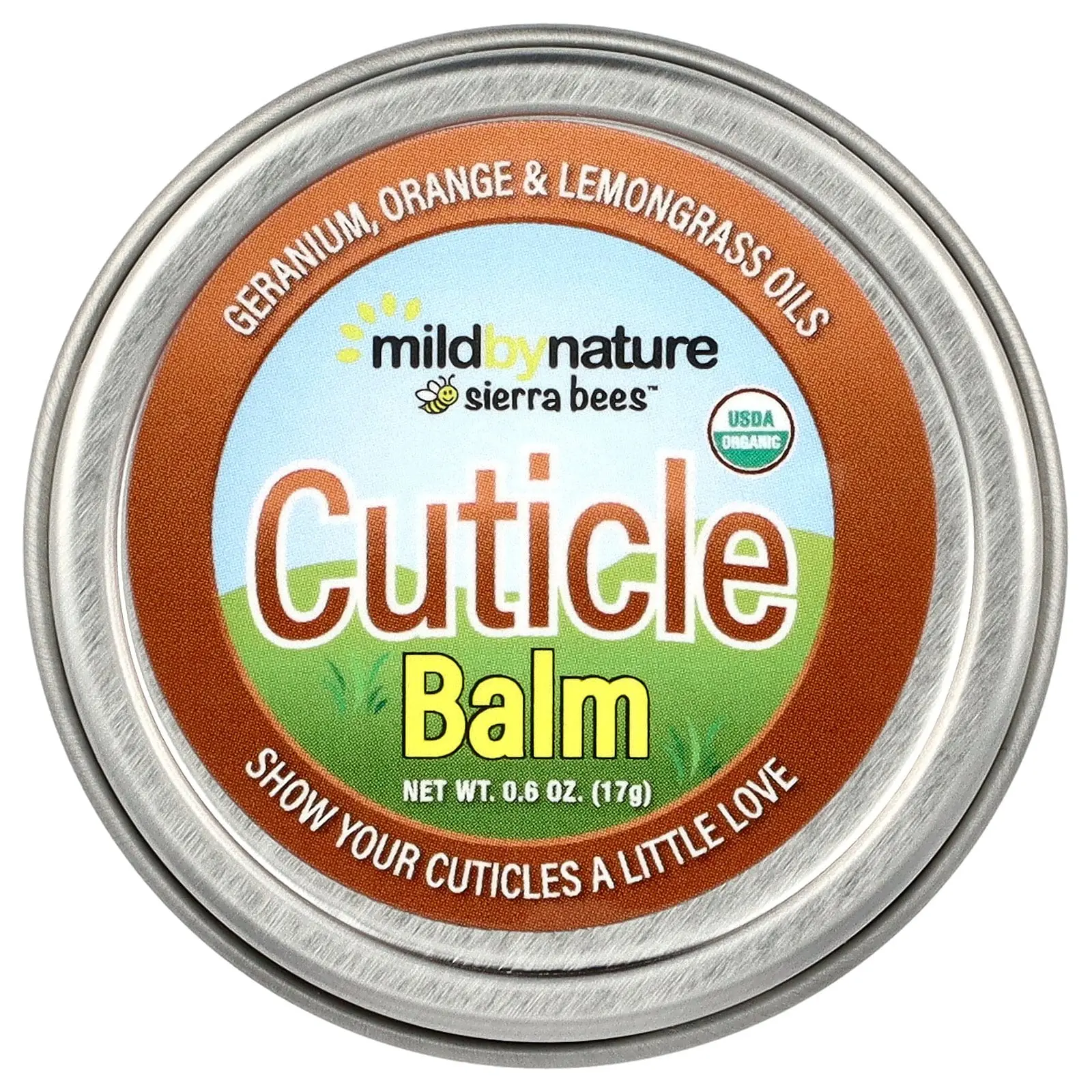 Mild By Nature Sierra Bees™, Cuticle Care Balm, Geranium, Orange & Lemongrass, 0.6 oz (17 g)