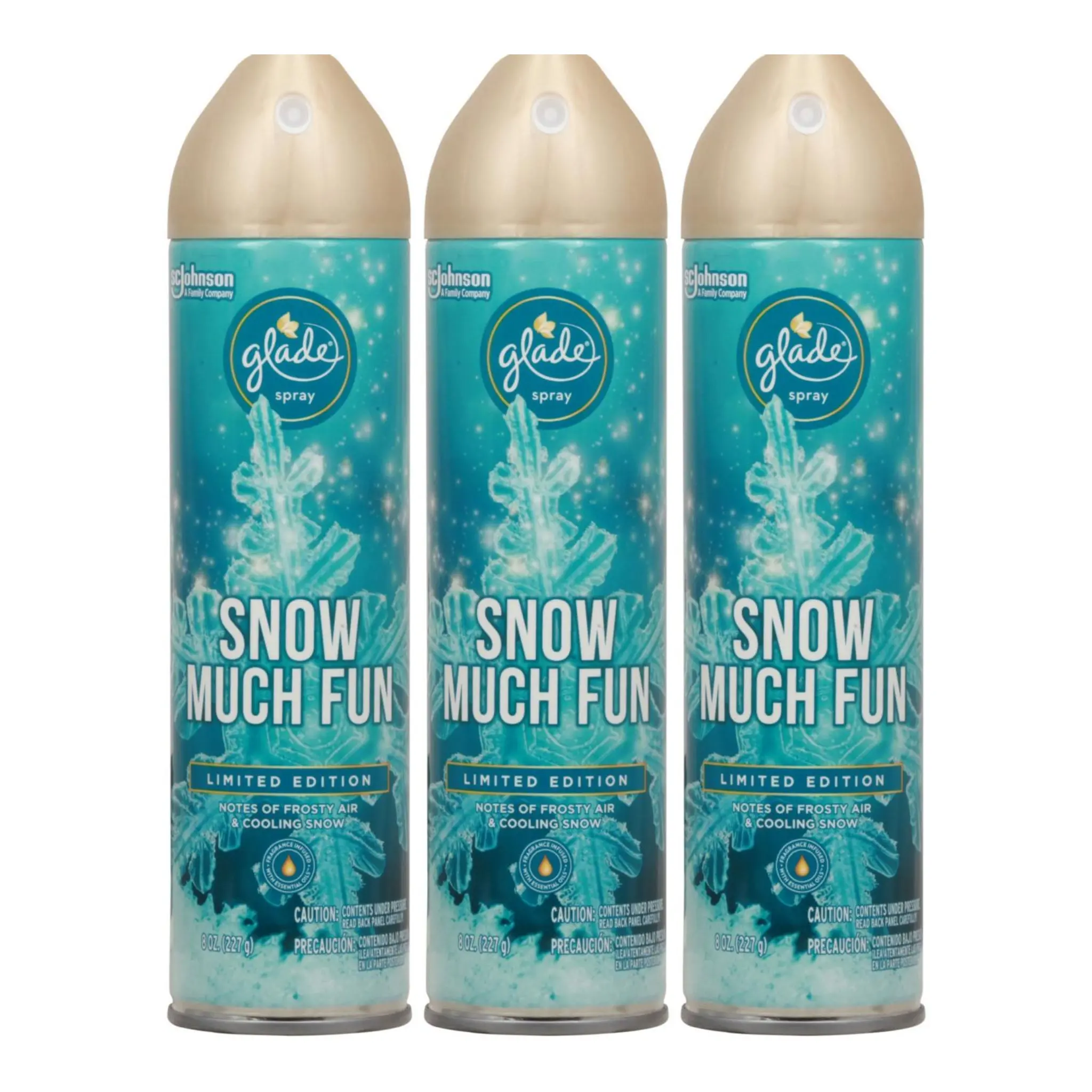 Glade Snow Much Fun Air Freshener - Limited Edition, 8 oz. (Pack of 3)