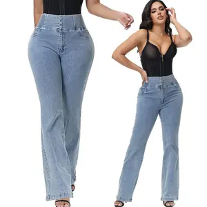 JOSHINE SHAPER Women's Classic Mid-Rise Stretchy Skinny Jean Fashionable Stretch Design Hip Lift Elastic Waist Jeans Outdoorfun