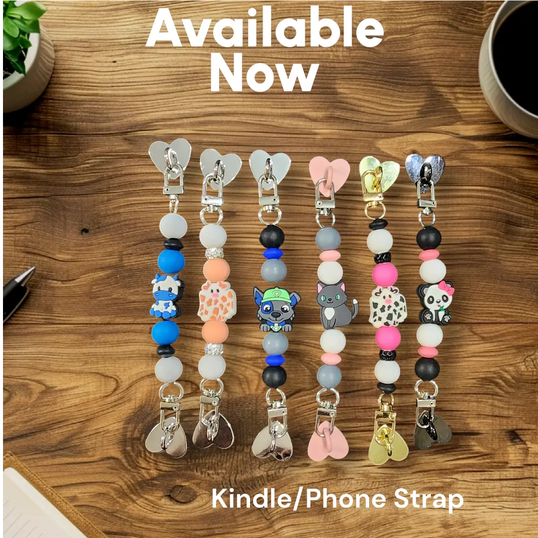 Custom Silicone Interchangeable Beaded Kindle/Cell Phone/Ereader Strap Accessory