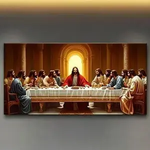 "Last Supper" Picture Frame Wall Decor - Canvas wrapped frame. The presentation effect is subject to the actual size.