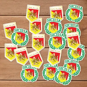 Stickers Pack 20 Pcs Sicilian Aesthetic Water Shield Bottle Italy Skateboard Car Waterproof Guitar Vinyl Laptop Luggage Colorful Bike Bumper