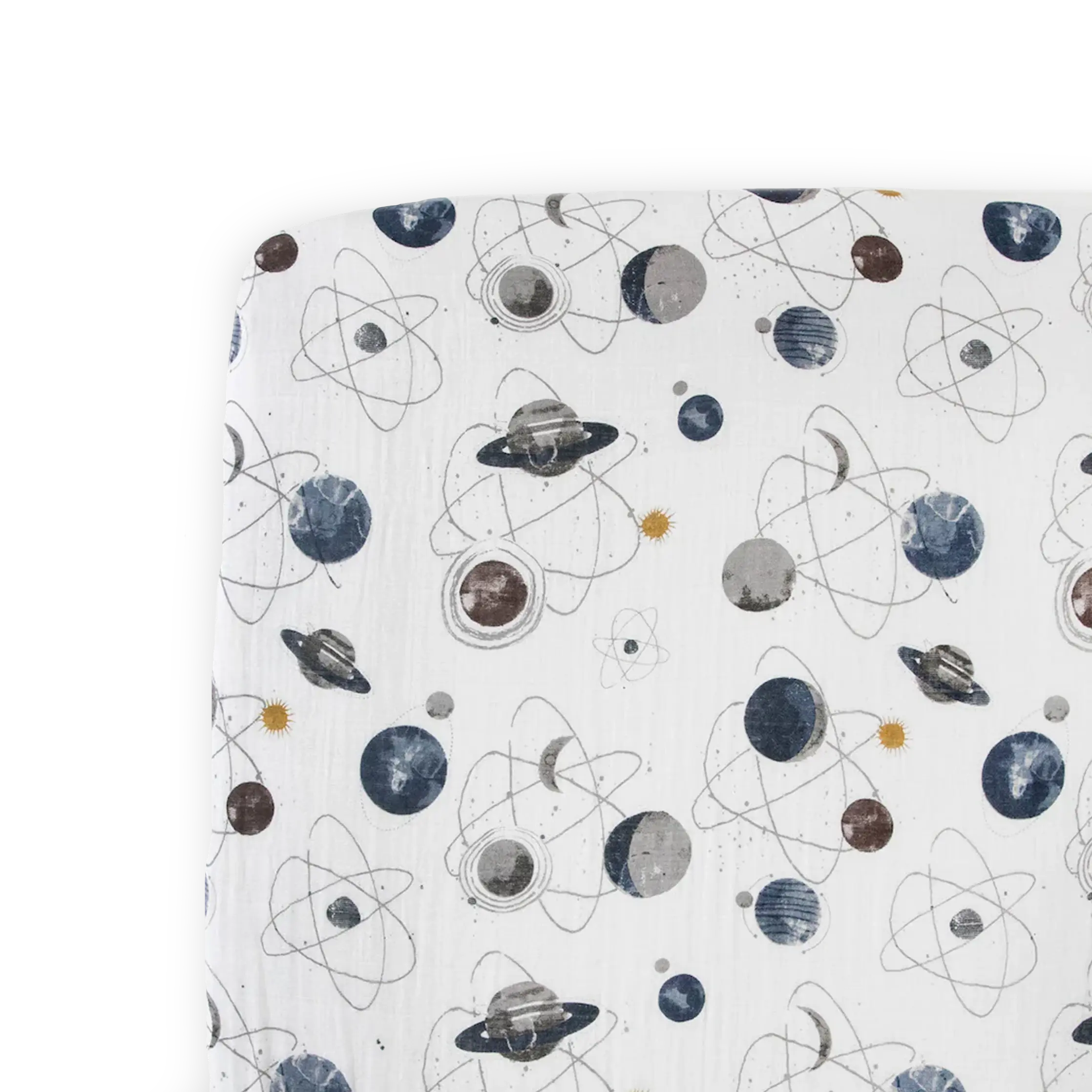 Cotton Muslin Crib Sheet - Planetary