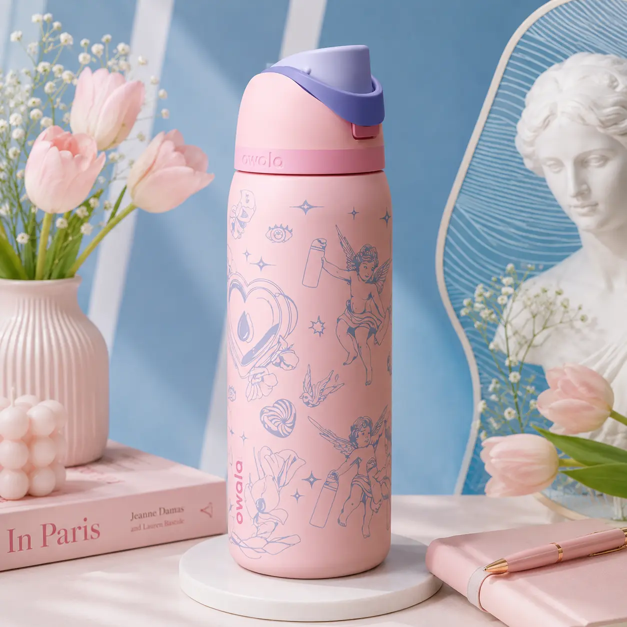 New Owala 32 oz FreeSip Water Bottle – Shot to the Heart Limited Edition, Insulated Stainless Steel Travel Bottle for Work, Gym & Daily Hydration