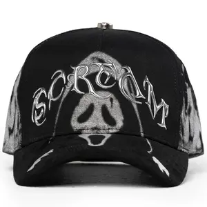 El Barbas “SCREAM” Snapback Hat – ComplexCon Exclusive Limited Edition Ghostface Inspired Embroidered Design Black Cotton Adjustable One Size Fits All Premium Streetwear (No Box)