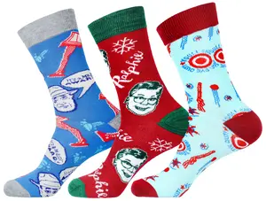 A Christmas Story Adult Movie Inspired Design 3 Pack Crew Socks
