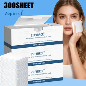 300 sheets, boxed for single use; thick square makeup pads/cleansing pads; dry & wet dual-use, multi-purpose skincare tool; facial care product suitable for daily skincare and skin cleansing; 7 × 6 cm