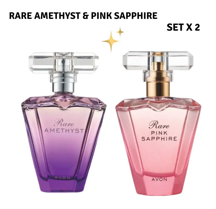 Avon Rare Amethyst & Rare Pink Sapphire Perfume Set | 2-Piece Fruity Floral Collection