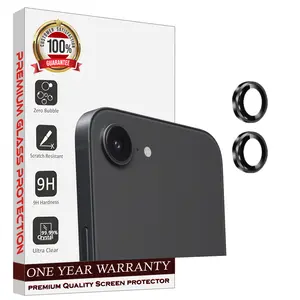 Entronix Metallic Camera Lens Protector for iPhone 16E - 2 Piece Combo Installation Protection Smartphone Cellphone