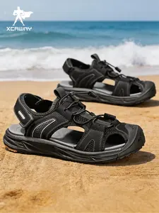 Summer Men's Functional Drawstring Outdoor Sandals, Quick-Dry Breathable Sports Beach Shoes, Ideal for Hiking and Outdoor Adventures