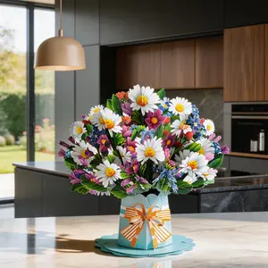 3D Pop Up Flower Bouquet Card for Her, Birthday Greeting Card for Women, Pop Up 3D Birthday Card, Realistic Floral Surprise Gift, 3D Pop Up Cards Flower, Decorative Keepsake Card