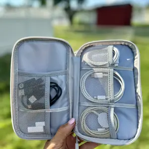 Product Review of Cable Storage Bag, Portable Double Layer Makeup Storage Box, Waterproof Stationary Storage Container, Travel Organization Pouch for Outdoor Travel, Gift Choice #TOP PICKS from d**e