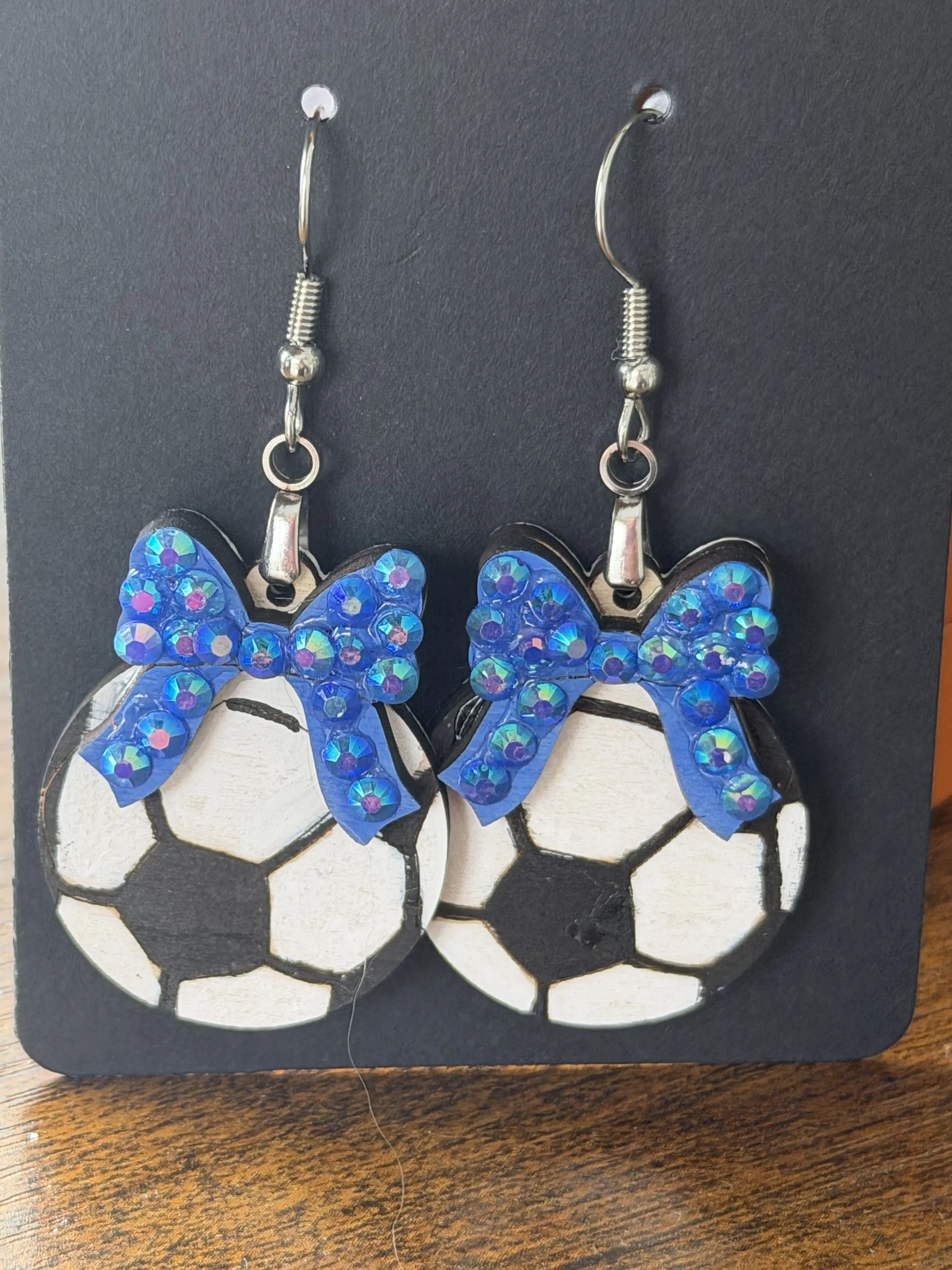 Bedazzled Soccer Earrings