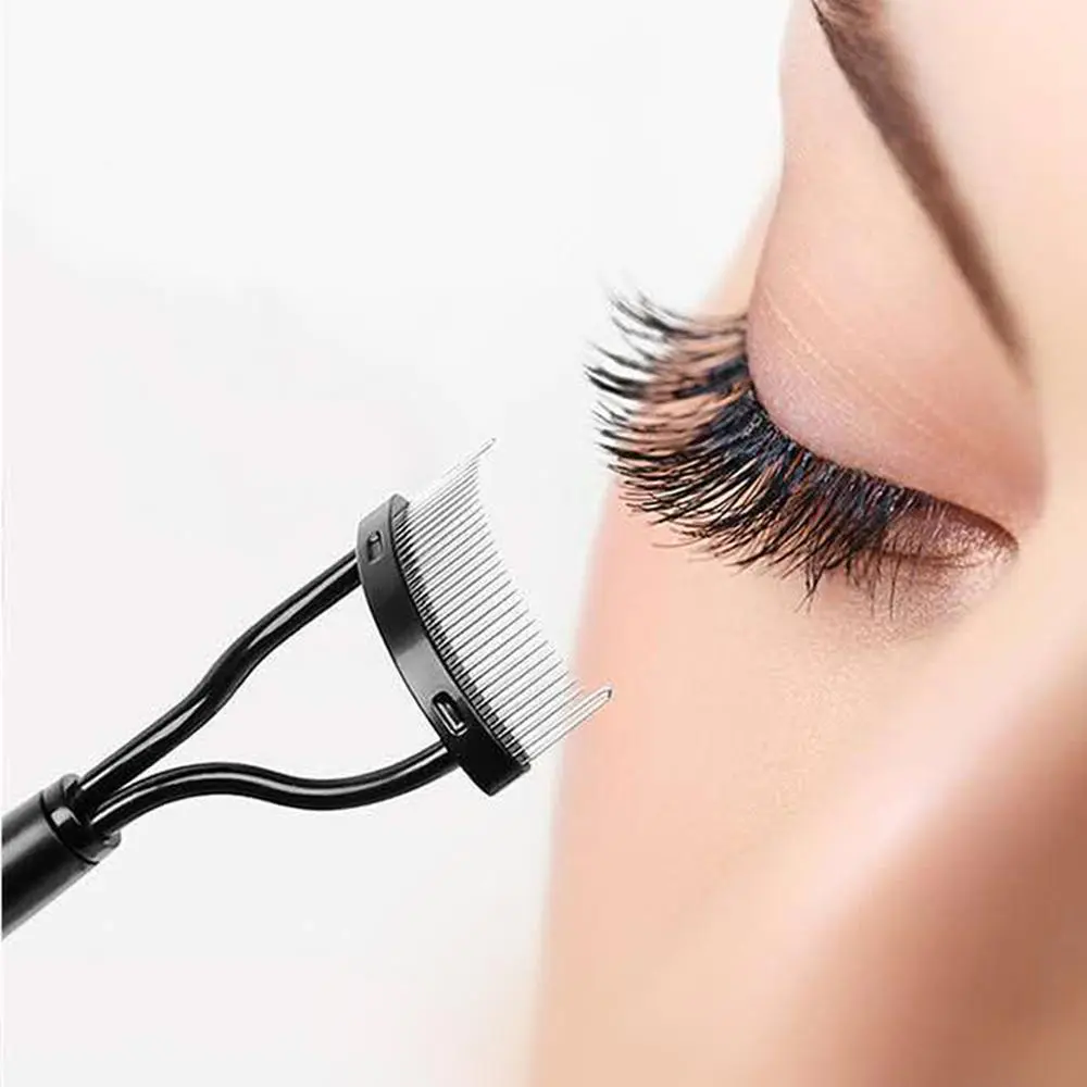 Eyelash Comb, Curved Design Eyelash Separator Eyelash Brush, Professional Makeup Tools for Women