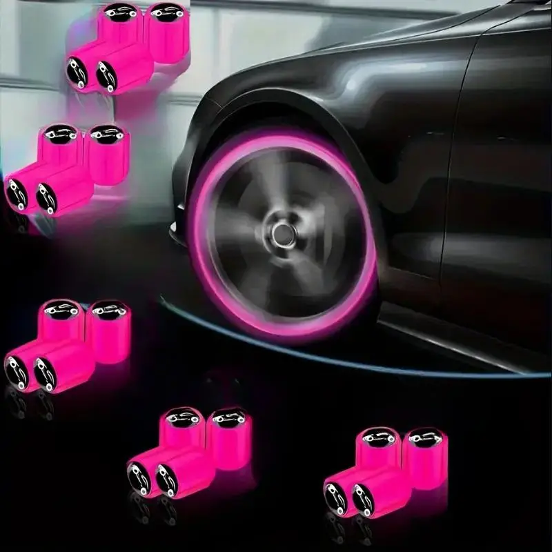 Luminous Valve Cap, 20pcs/set Glow in The Dark Car Tire Valve Stem Cap, Vacuum Tire Valves, Luminous Valve Cover for Automobiles, Motorcycle Electric
