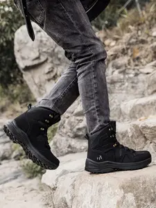 Men's Outdoor Tactical Boots, Anti-Slip Rubber Sole, Mid-Calf Lightweight Hiking Work Boots, Sizes 39-47, All Seasons Use
