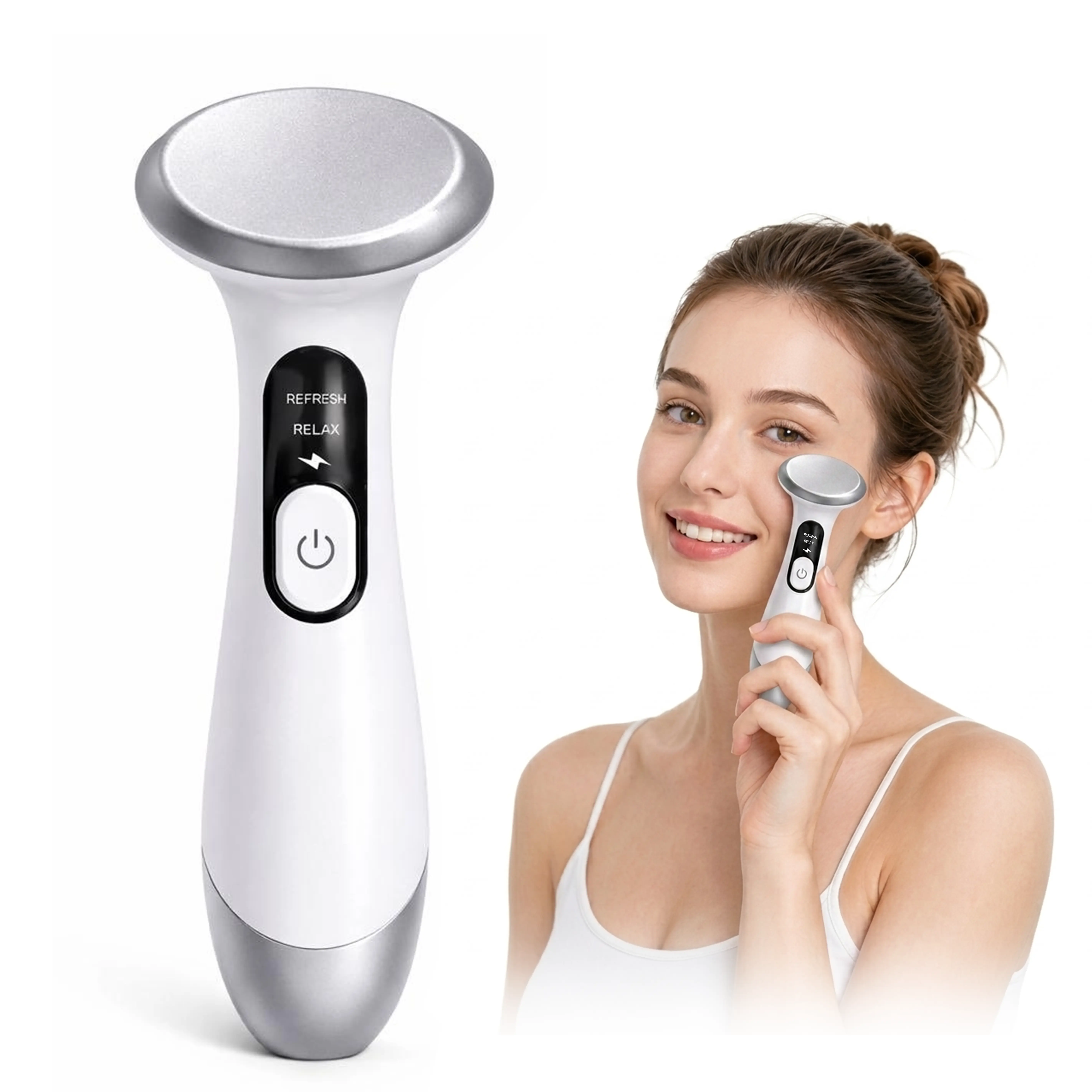 SENLAN 3-in-1 Eye & Face Depuffing Wand with Heat and Cold and Vibration for Dry Eyes Facial Puffiness, Eye Massager for Eye Strain Relief, Heated Eye Wand for Dark Circles, Skin Radiance
