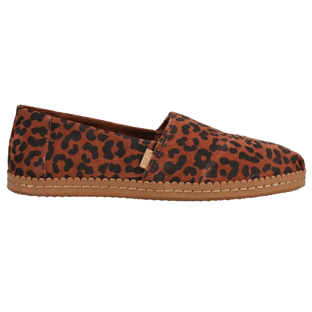 TOMS Womens Alpargata Leather Wrapped Slip On Flats Casual - Brown