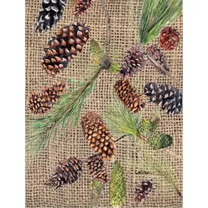 Carolines Treasures  Pine Cones Flag - Garden Size- 11 x 15 in.